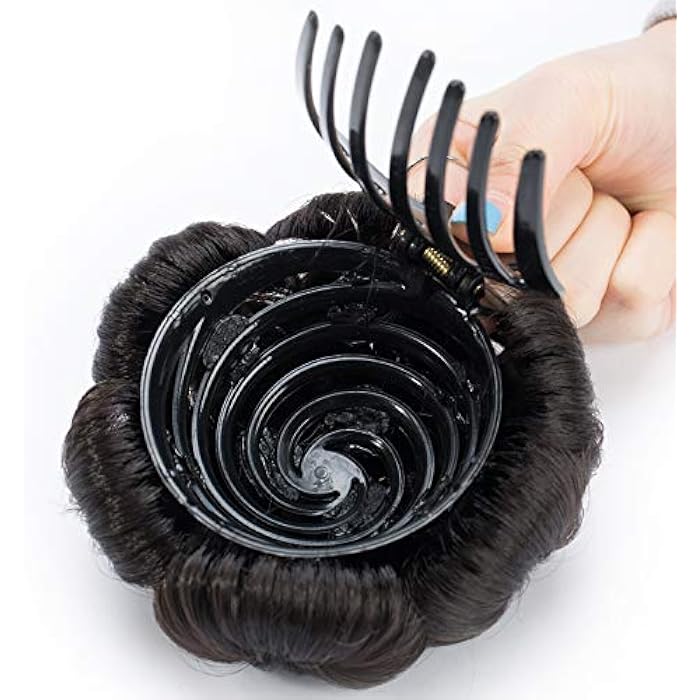 SEGO Hairpiece Bun Updo Hair Extensions Hair Scrunchie Messy Hair Extensions Hair Bun Wavy Dark Brown - Image 4